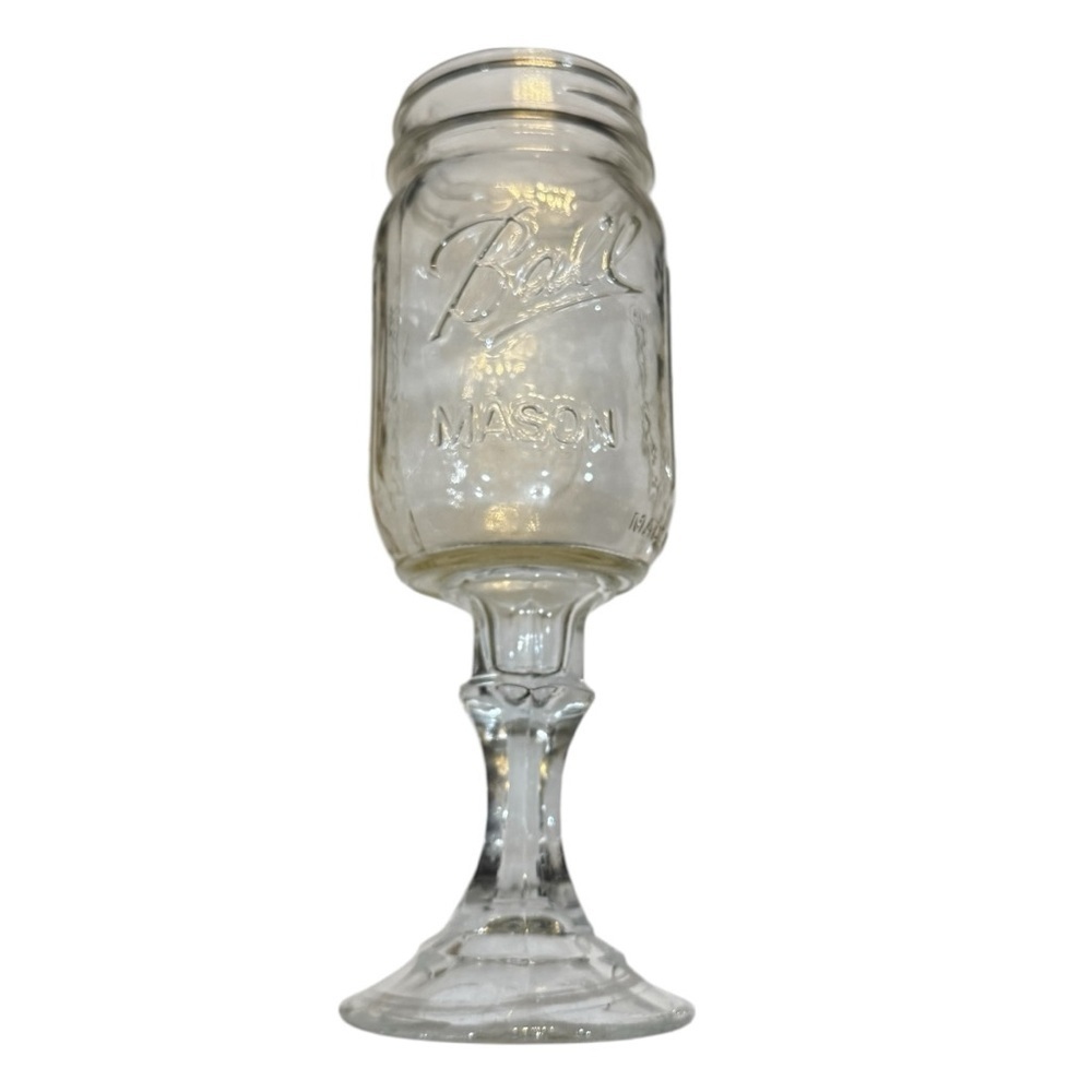 Country‎ style Ball Mason Jar Clear Glass Goblet